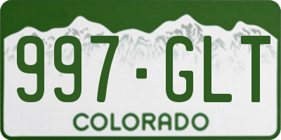 CO license plate 997GLT