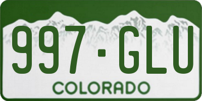 CO license plate 997GLU