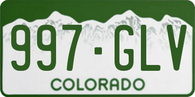 CO license plate 997GLV