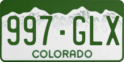 CO license plate 997GLX