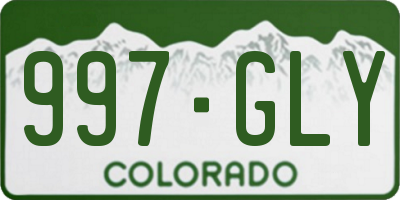 CO license plate 997GLY