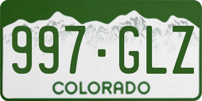 CO license plate 997GLZ