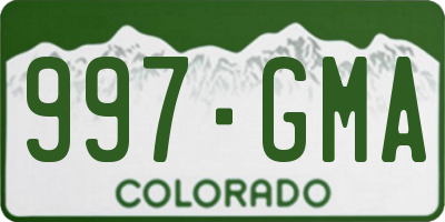 CO license plate 997GMA