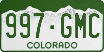 CO license plate 997GMC