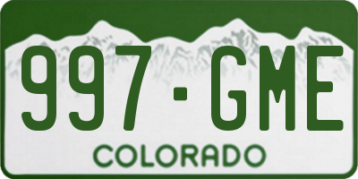 CO license plate 997GME