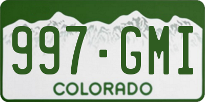 CO license plate 997GMI