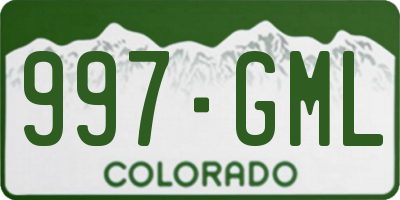CO license plate 997GML