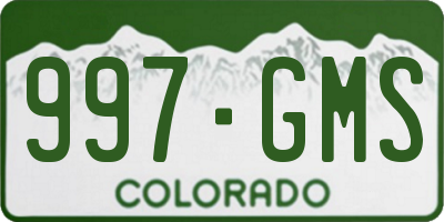 CO license plate 997GMS