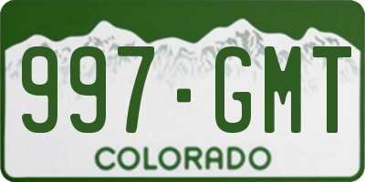 CO license plate 997GMT
