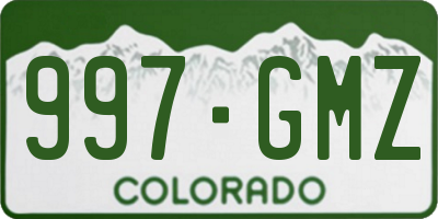CO license plate 997GMZ