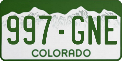 CO license plate 997GNE