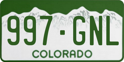 CO license plate 997GNL