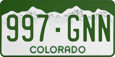 CO license plate 997GNN