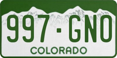 CO license plate 997GNO