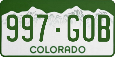 CO license plate 997GOB