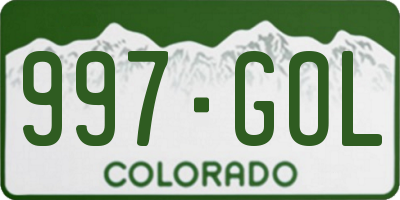 CO license plate 997GOL