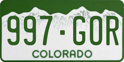CO license plate 997GOR