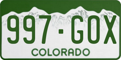 CO license plate 997GOX