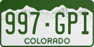 CO license plate 997GPI