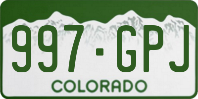 CO license plate 997GPJ