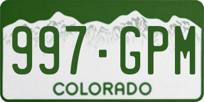 CO license plate 997GPM