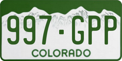 CO license plate 997GPP