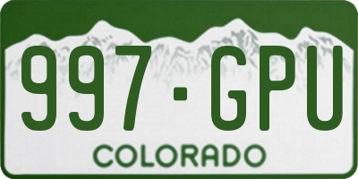CO license plate 997GPU