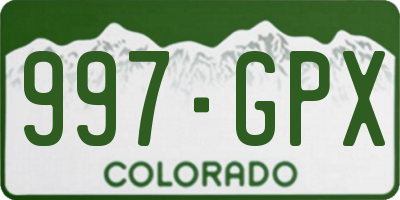 CO license plate 997GPX
