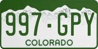 CO license plate 997GPY