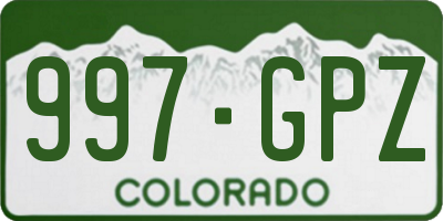 CO license plate 997GPZ