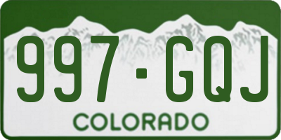 CO license plate 997GQJ