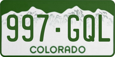 CO license plate 997GQL