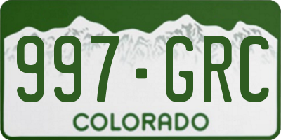 CO license plate 997GRC