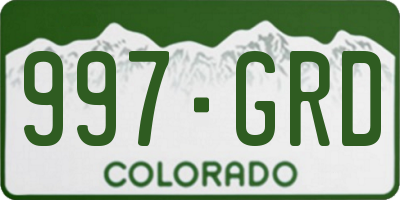 CO license plate 997GRD