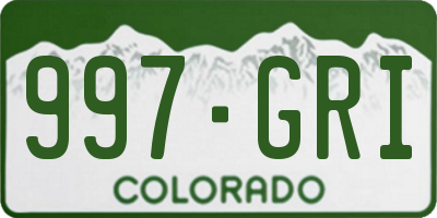 CO license plate 997GRI