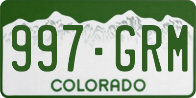 CO license plate 997GRM