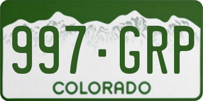 CO license plate 997GRP