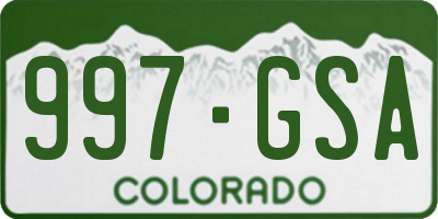 CO license plate 997GSA