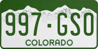 CO license plate 997GSO