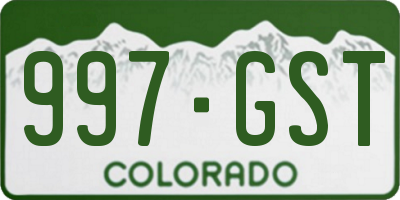 CO license plate 997GST