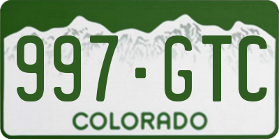 CO license plate 997GTC