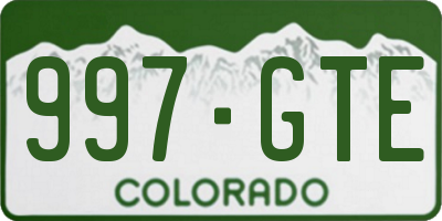 CO license plate 997GTE