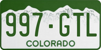 CO license plate 997GTL