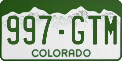 CO license plate 997GTM