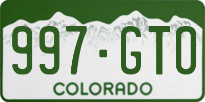CO license plate 997GTO