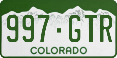 CO license plate 997GTR
