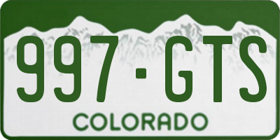 CO license plate 997GTS