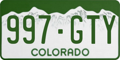 CO license plate 997GTY