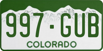 CO license plate 997GUB