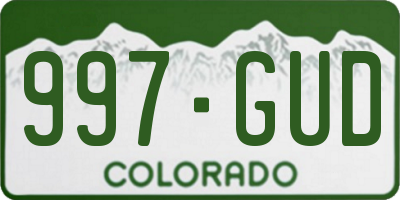 CO license plate 997GUD